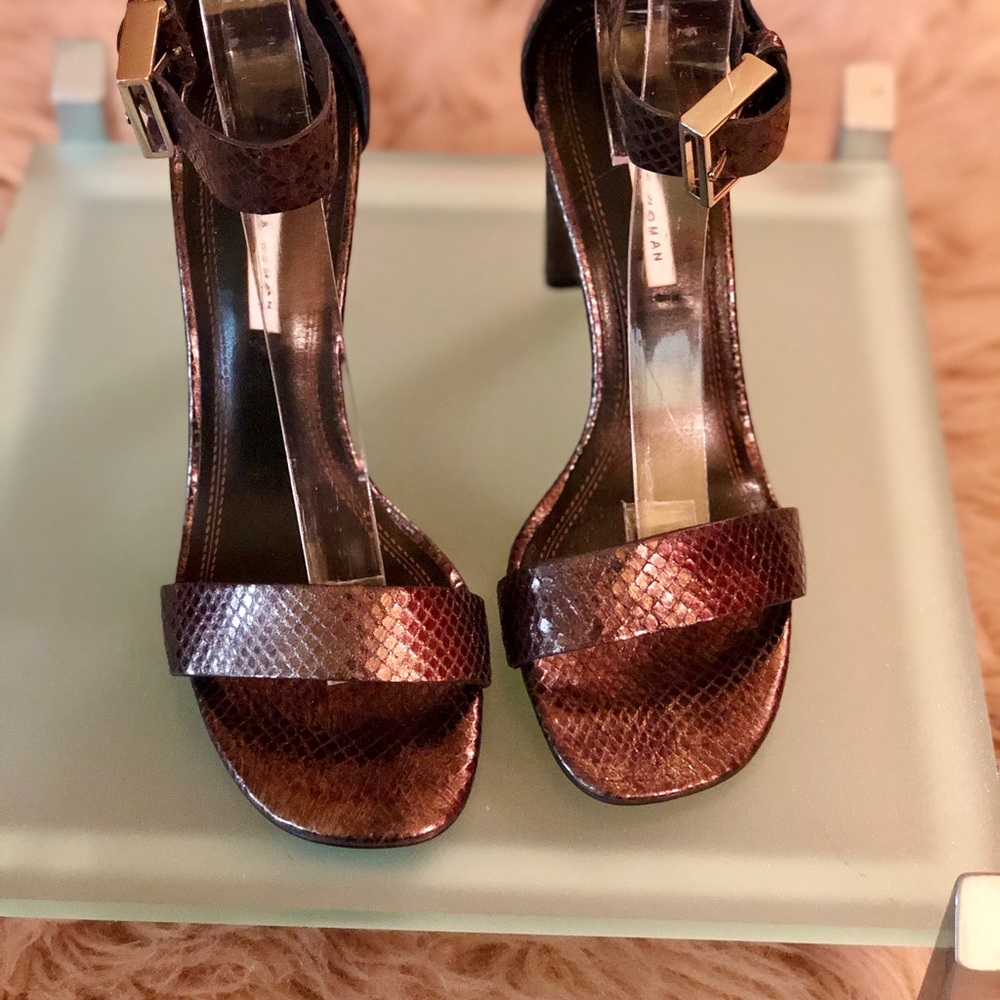 Zara Snake Embossed Leather Sandal - Picture 4 of 7
